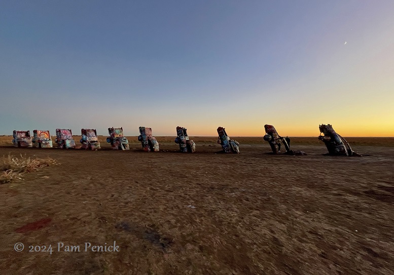 Cadillac Ranch sunset